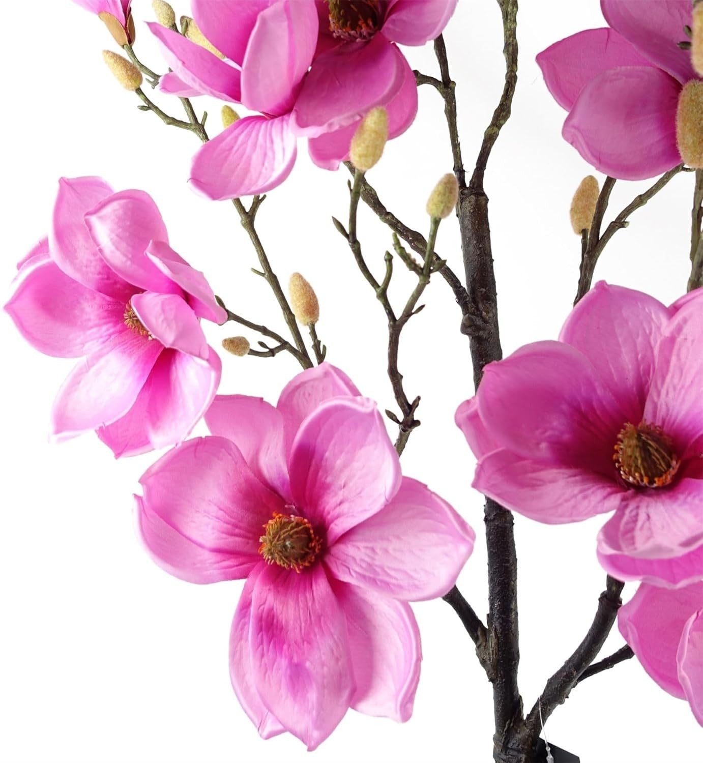 110cm Artificial Pink Magnolia Blossom Tree Floral Plant in Pot Home Decoration