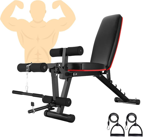 Adjustable Weight Bench With Leg Extension Curl Foldable Home Gym