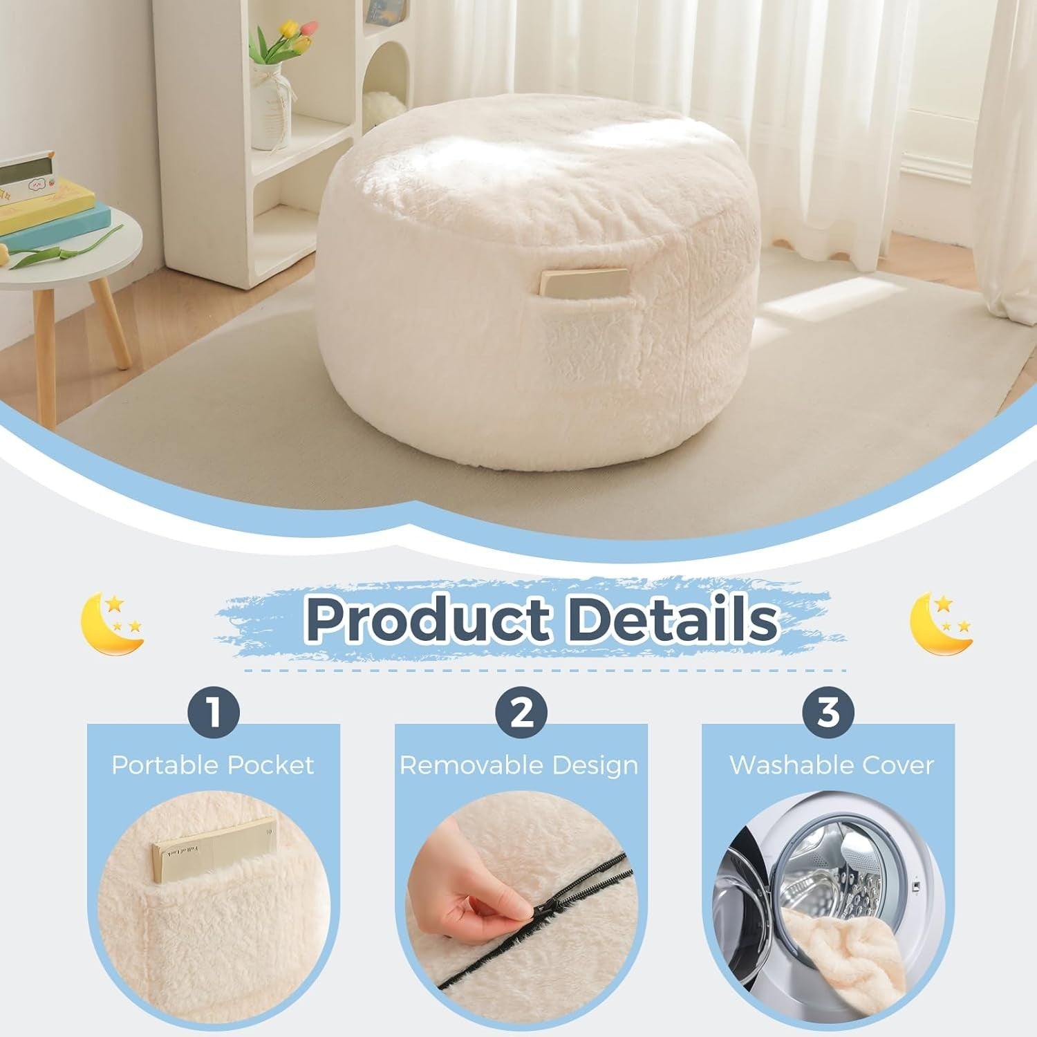 Kids Bean Bag Convertible Chair Bed Sofa | Fold Out Floor Lounger Seat