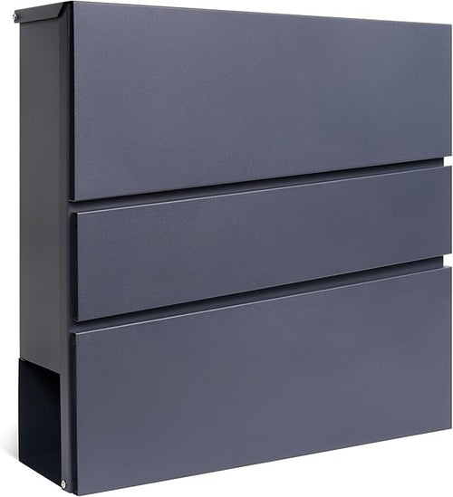 Lockable Wall Mounted Mailbox with Newspaper Holder – Rustproof Steel