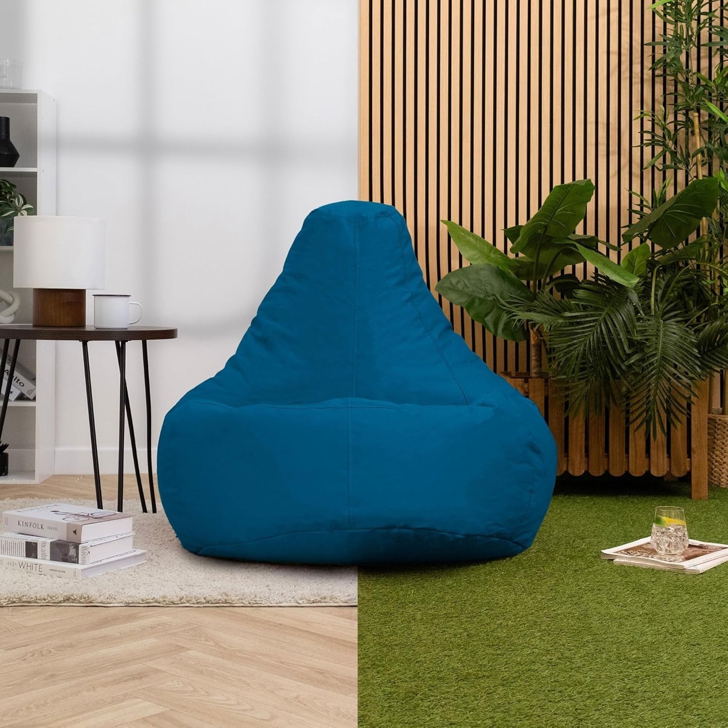 Waterproof Outdoor Bean Bag Chair Teal – Large Recliner Seat Gaming Use