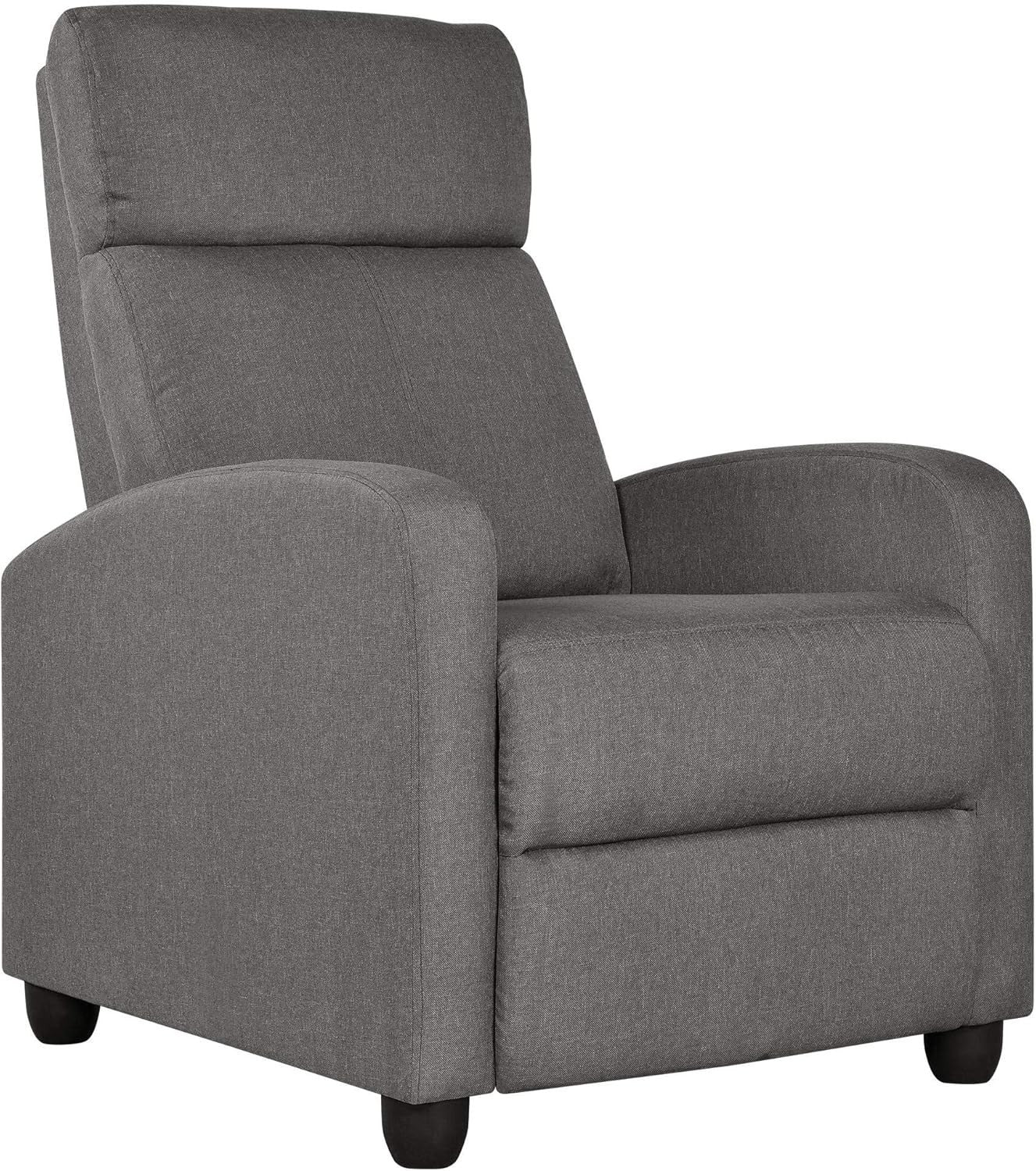 Grey Fabric Recliner Armchair Lounge Chair Sofa Adjustable Home Cinema