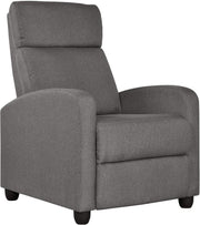 Grey Fabric Recliner Armchair Lounge Chair Sofa Adjustable Home Cinema