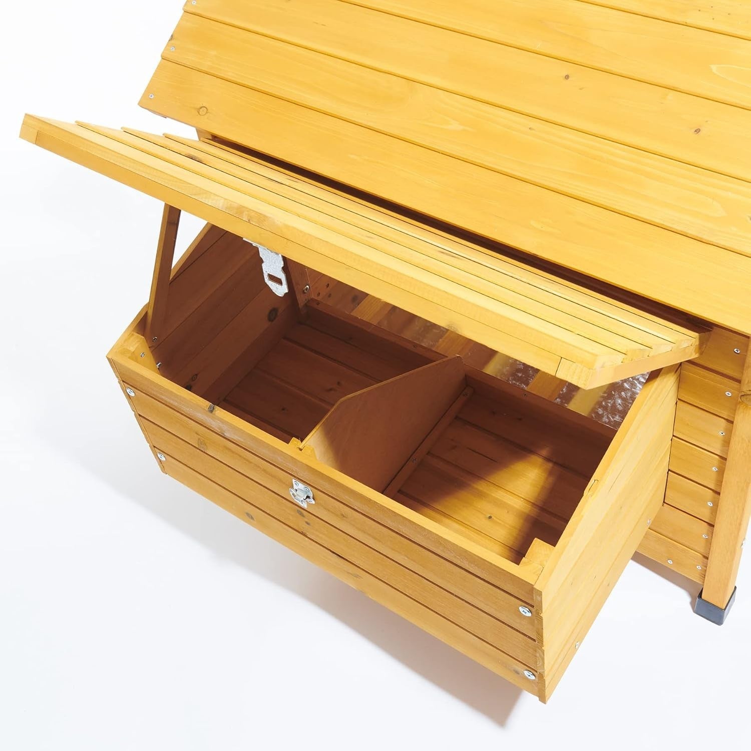 Large Wooden Chicken Coop Hen House Nest Box Easy Clean Ventilated