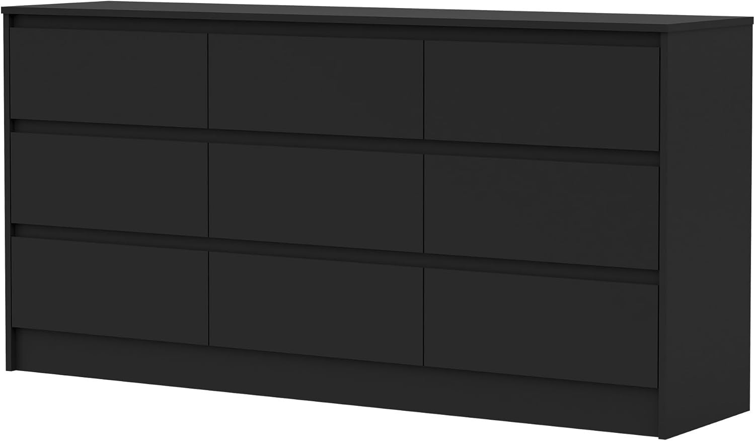 Black 9 Drawer Dresser Chest Storage Unit Wide Modern Bedroom Cabinet