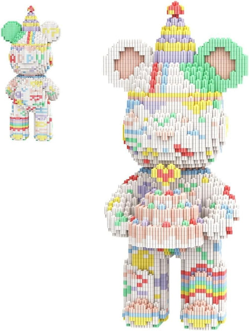 Birthday Cake Bear Building Blocks Set 3680pcs DIY Gift for Kids Adults