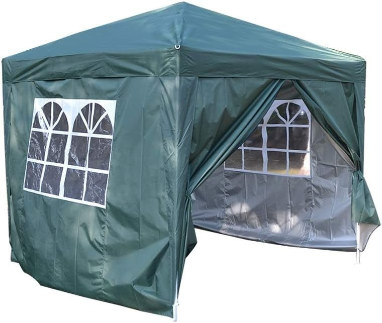 2.5x2.5m Green Waterproof Pop-Up Garden Gazebo Party Tent with Sides