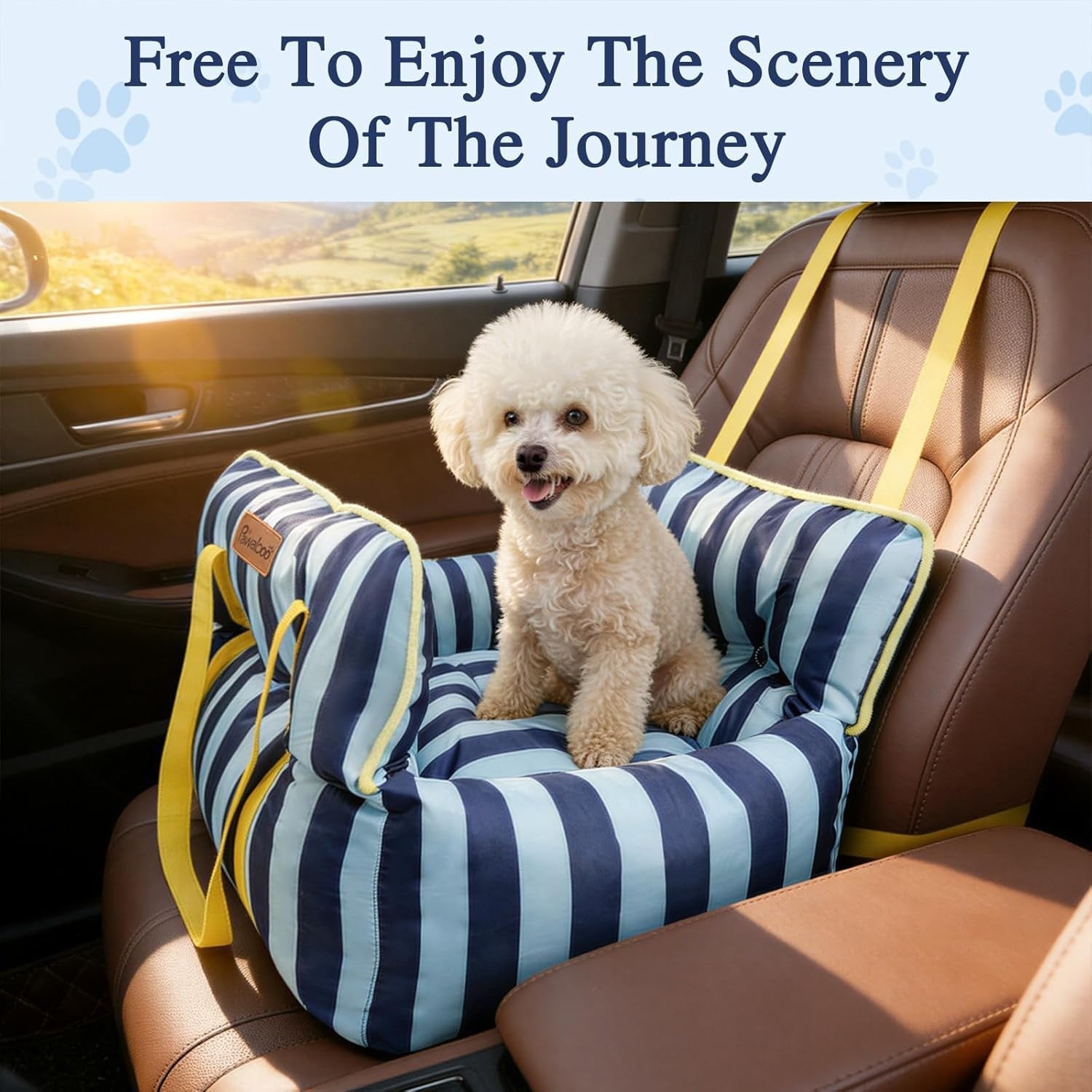 Extra Soft Dog Booster Car Seat Pet Travel Bed Safety Leash 25lbs
