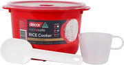 2.75L Microwave Rice Cooker 1-4 Cups BPA Free Red