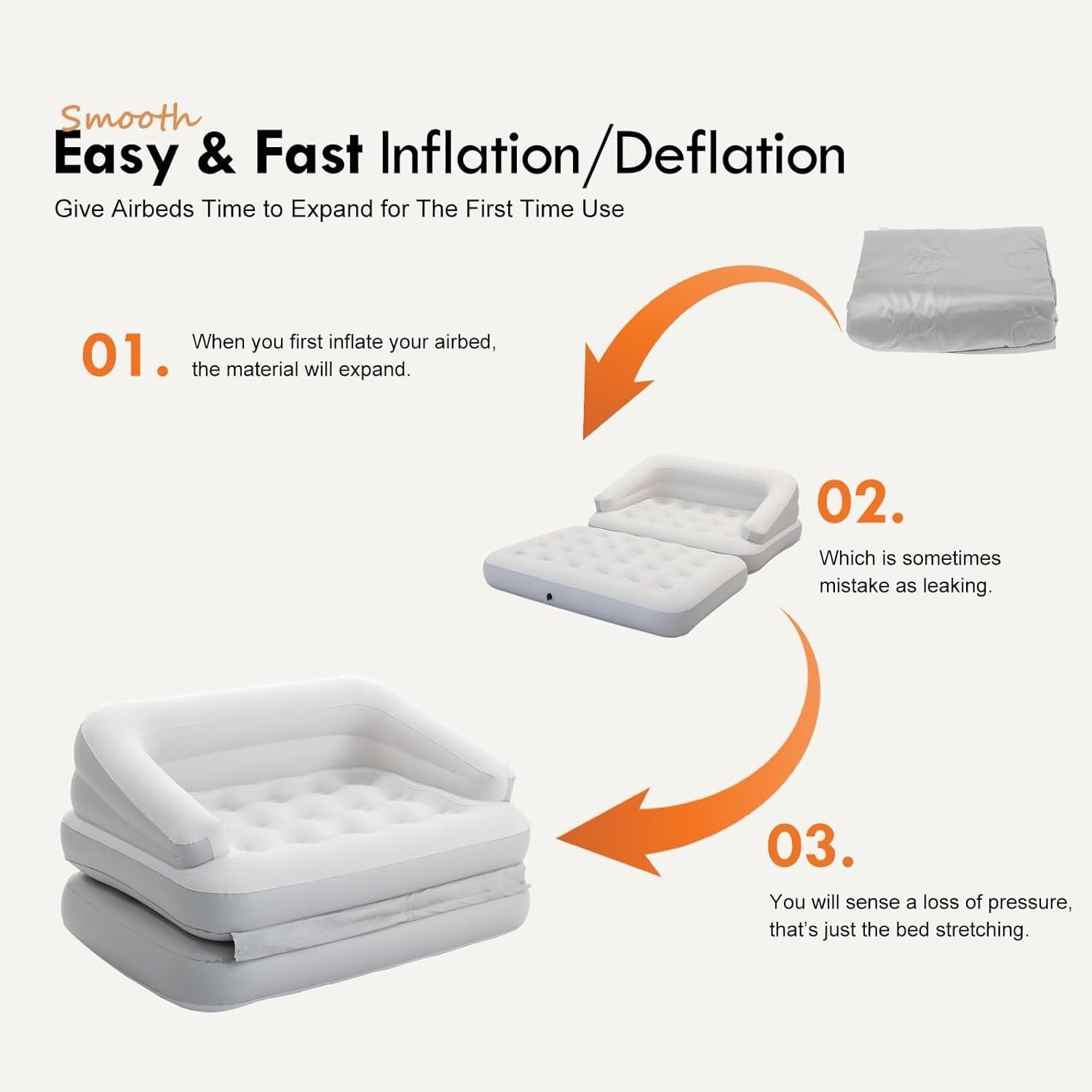 Inflatable Air Sofa Bed 198x137x61cm Outdoor Couch Mattress Full