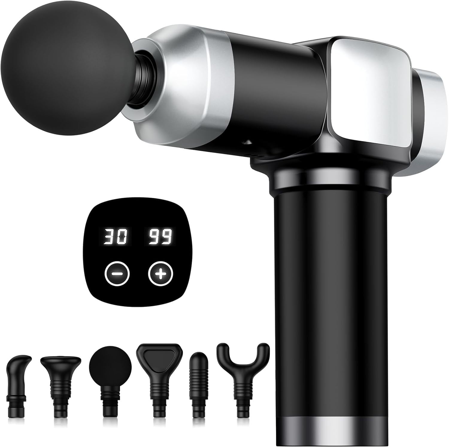 Deep Tissue Massage Gun Percussion Muscle Relief 30 Speeds 6 Heads Quiet