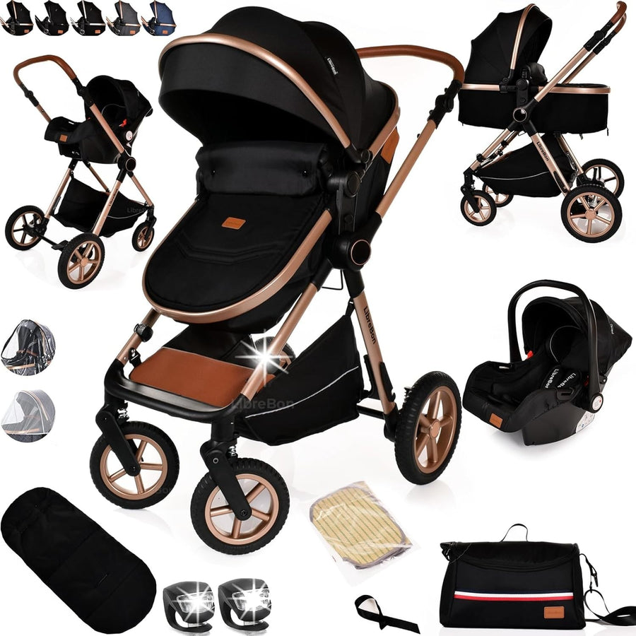 3 in 1 Baby Pram Pushchair Stroller Lightweight Foldable Travel System