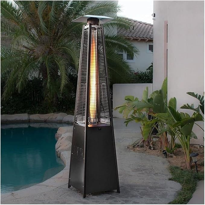 Outdoor Patio Heater 48000 BTU Propane Pyramid Tower Stainless Steel Garden