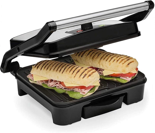 2000W Panini Press Grill 33cm Non Stick Plates Temp Control