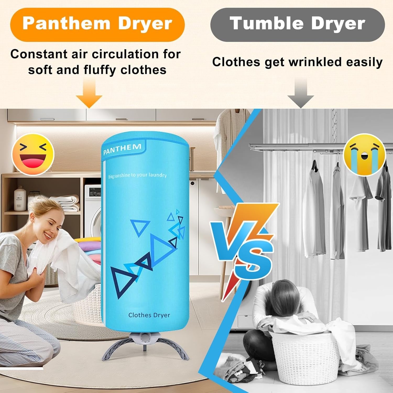 900W Portable Electric Clothes Dryer Compact 2 Tier Heated Rack 12kg Indoor
