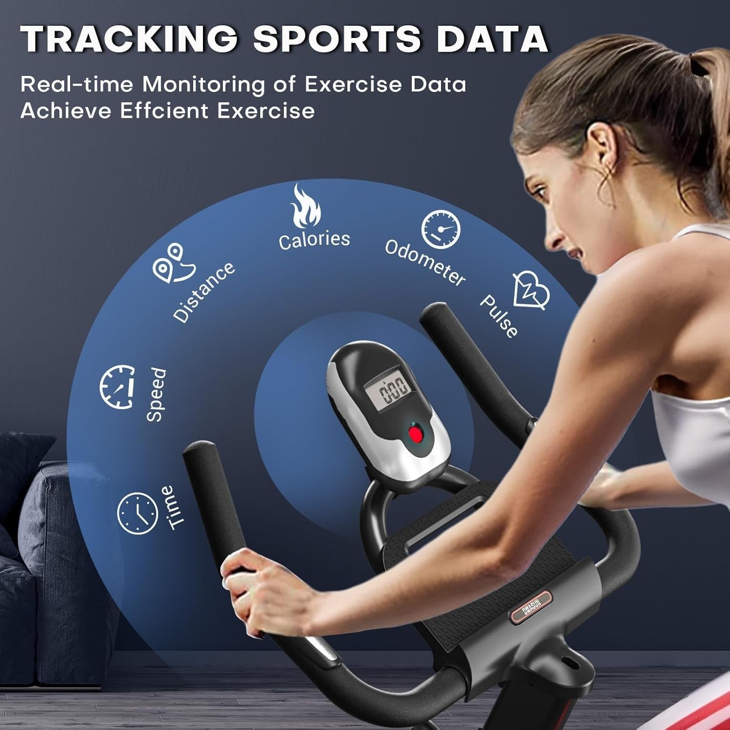 Magnetic Indoor Exercise Bike w/ LCD Monitor, Heavy-Duty Frame & 160kg Capacity
