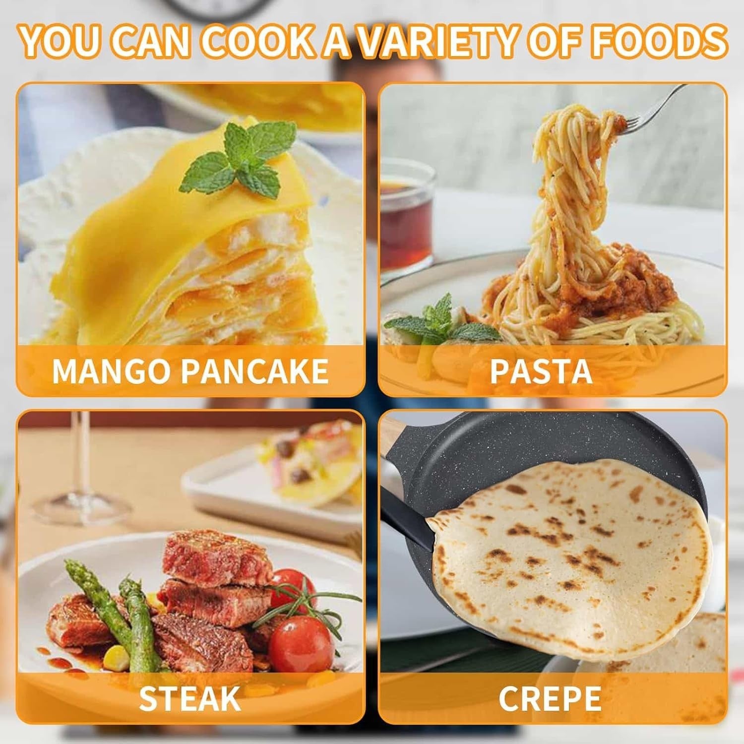 28cm Non-Stick Crepe Pan – Large Induction Pancake, Omelette & Roti Maker