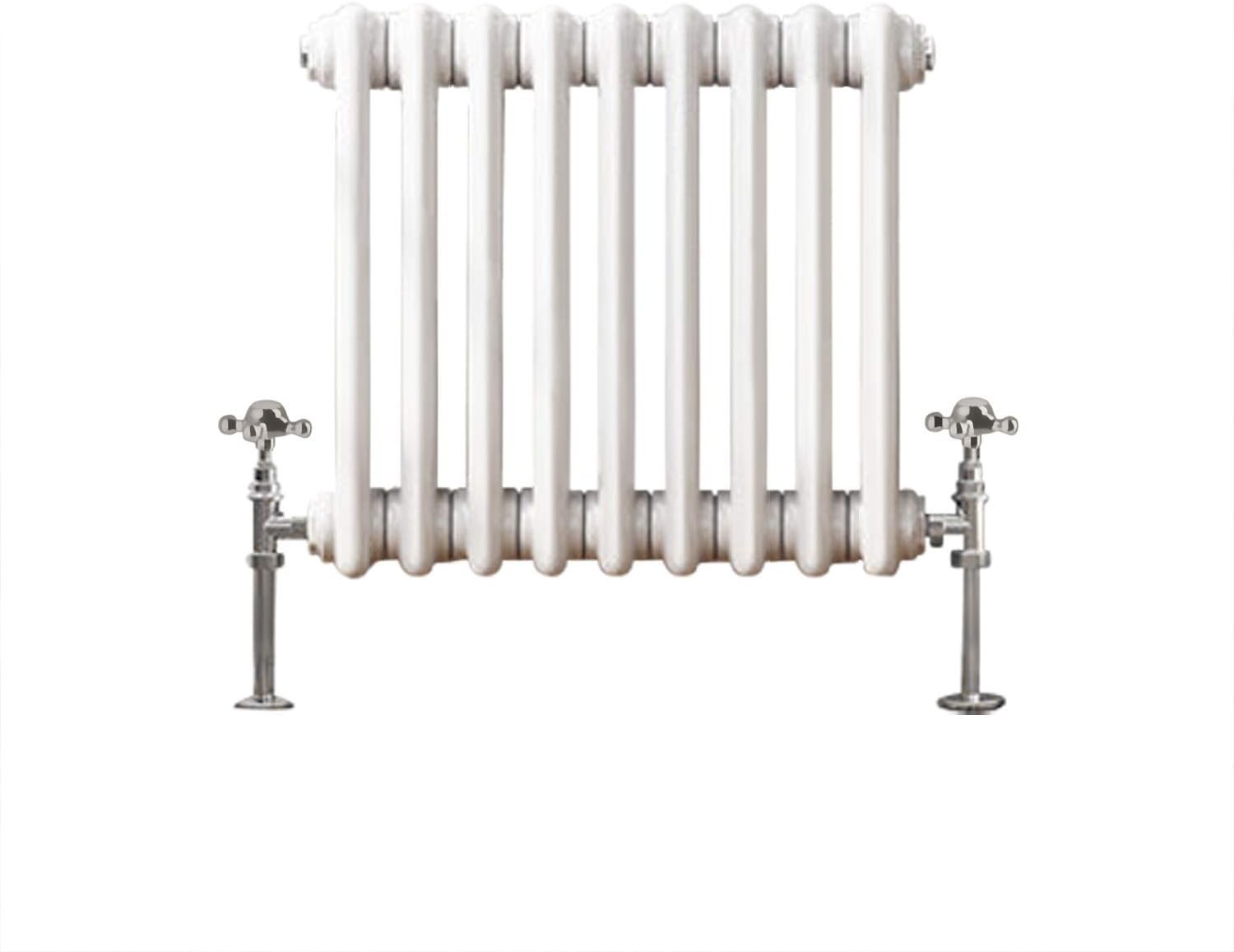 Horizontal Double Column Radiator 300x425mm White Cast Iron Style