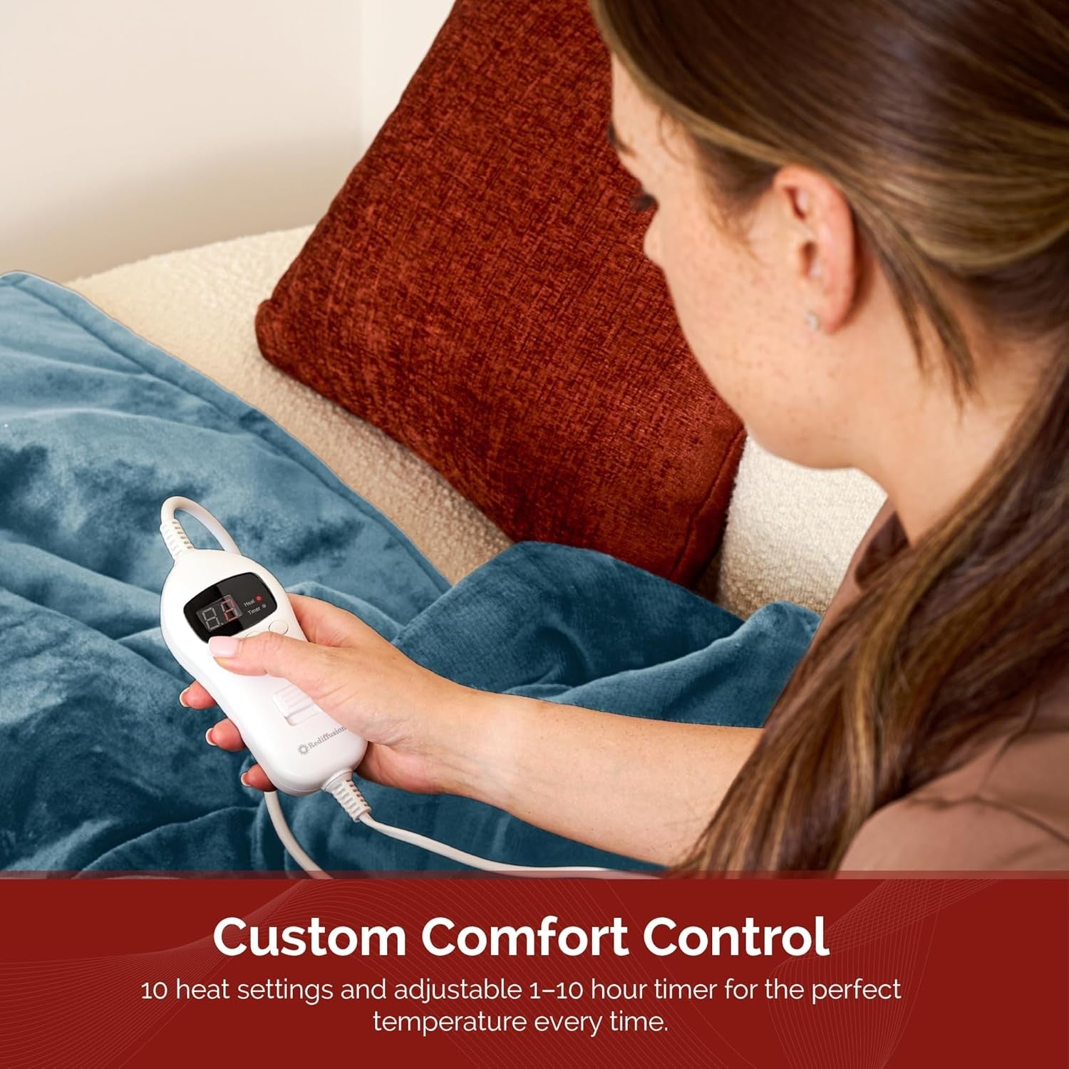 Electric Heated Throw Blanket Soft Fleece Energy Saving Washable 160x120cm
