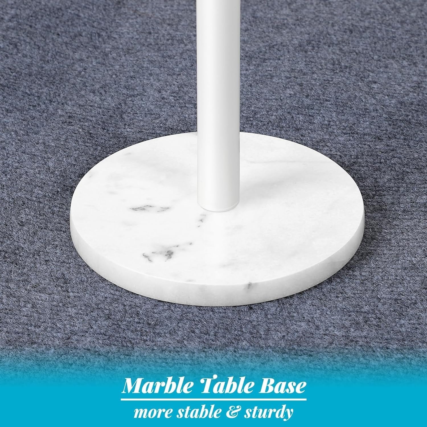 White 2-Pack Round Side Tables 32x32x62.5 cm | Small Coffee & Sofa End Tables