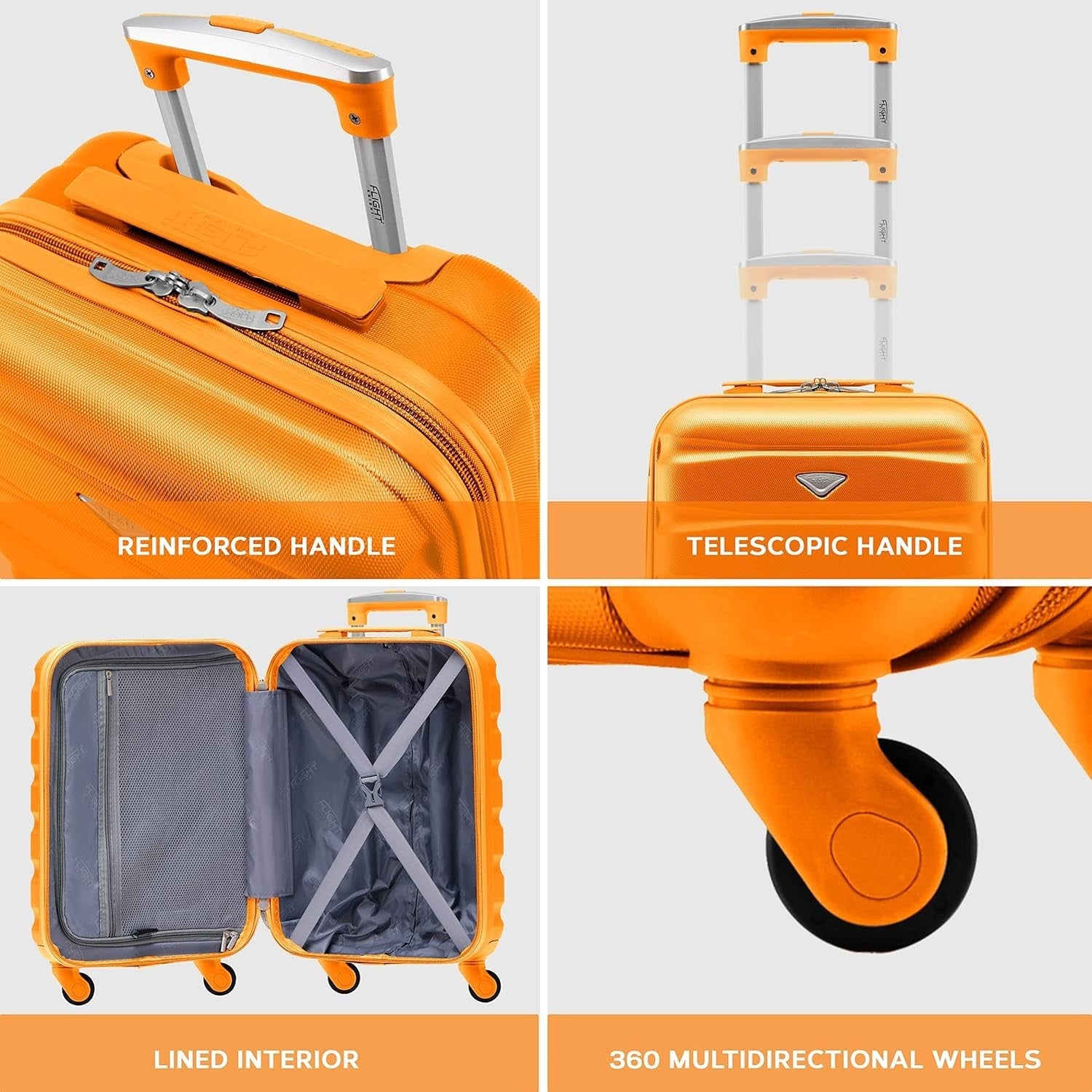 Cabin Carry On Suitcase 21” ABS Hard Shell Lightweight 4 Wheels