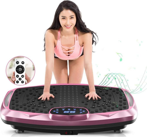 Pink XXL Vibration Plate Exercise Machine 99 Levels Bluetooth 440lb