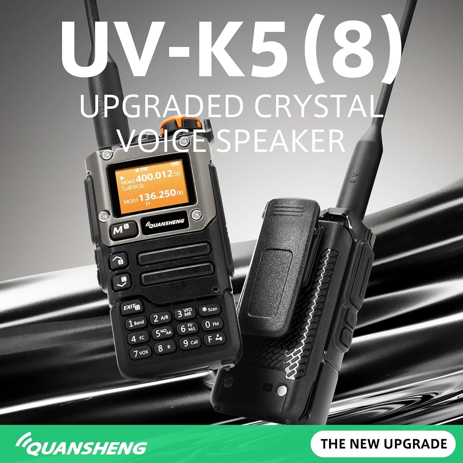 Dual Band Walkie Talkie VHF UHF NOAA Long Range Black D Shape Earpiece