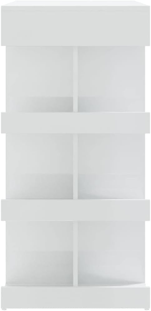 Modern Bar Table Storage Shelves, High Gloss White Space Saving Kitchen Counter