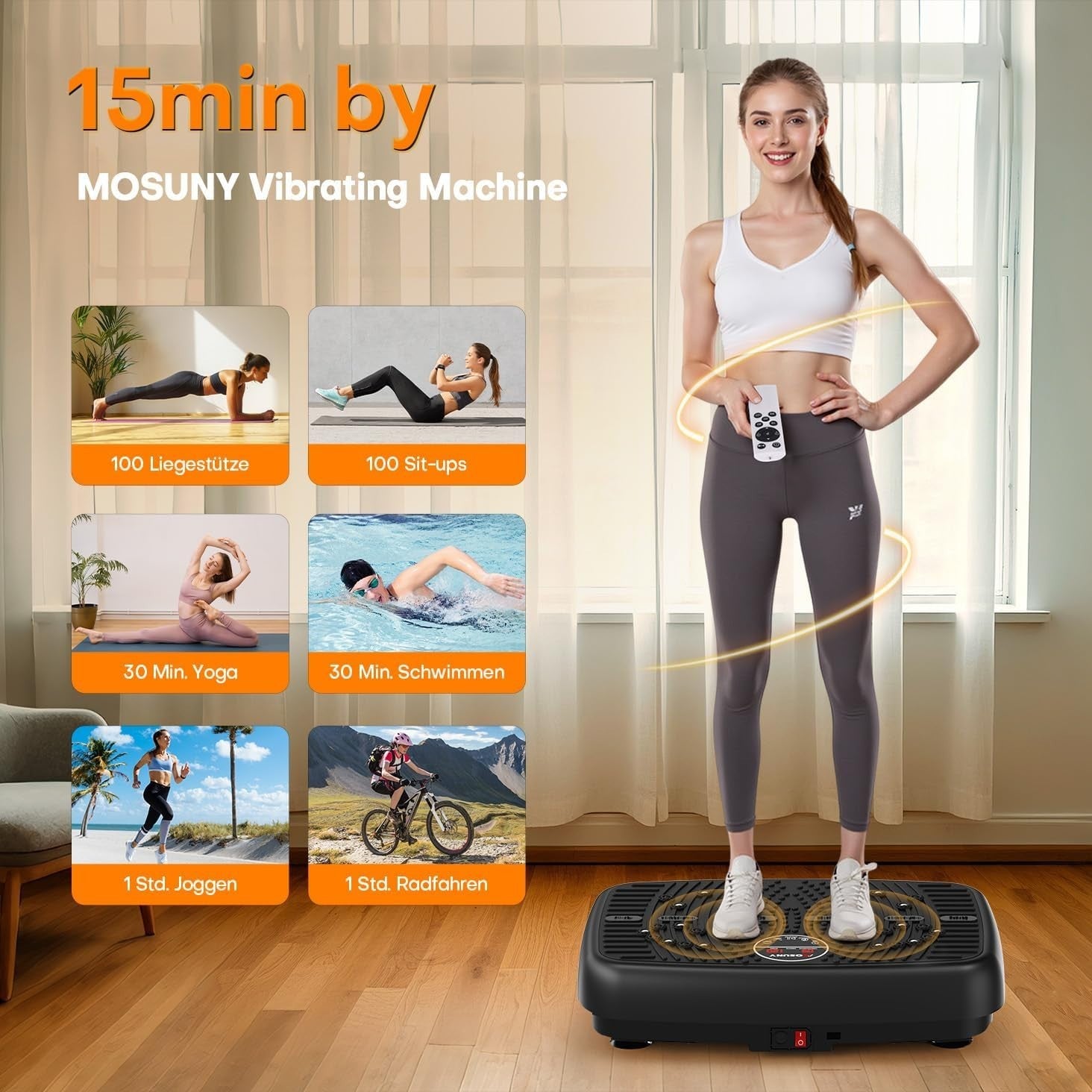 Dual Motor Vibration Plate Exercise Machine 120 Speeds 450LB Home Gym
