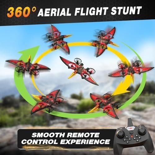 Aooess Dinosaur RC Airplane Drone for Kids USB Rechargeable Flying Toy