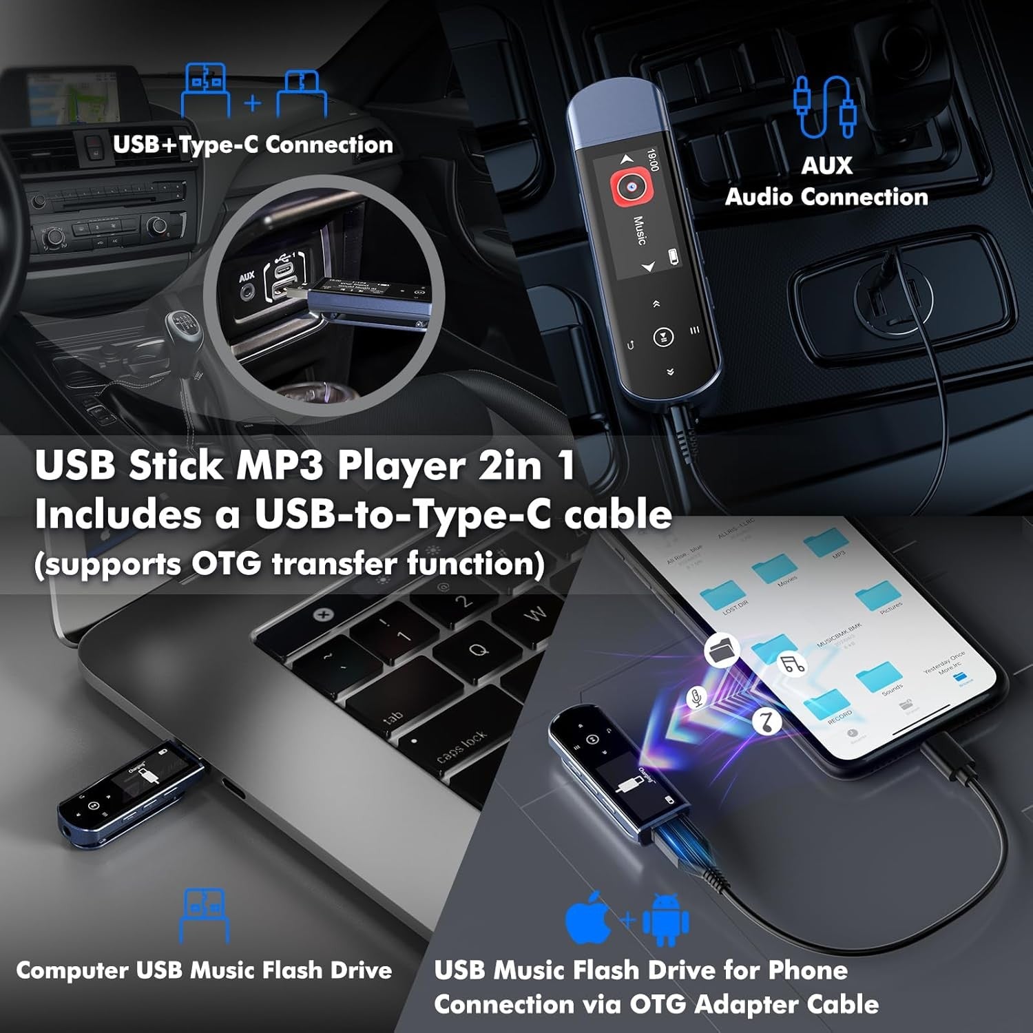 64GB MP3 Player Bluetooth 5.3 Clip Sports FM Radio