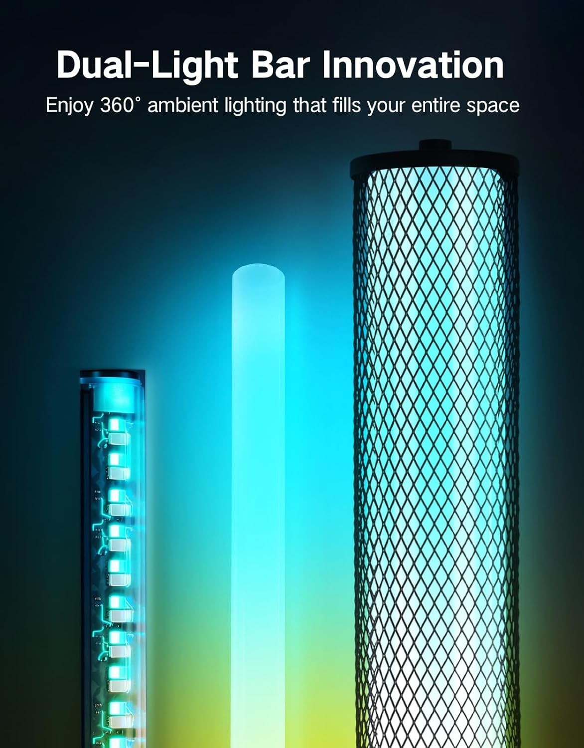 RGB Corner Floor Lamp Smart LED Dimmable App Remote Music