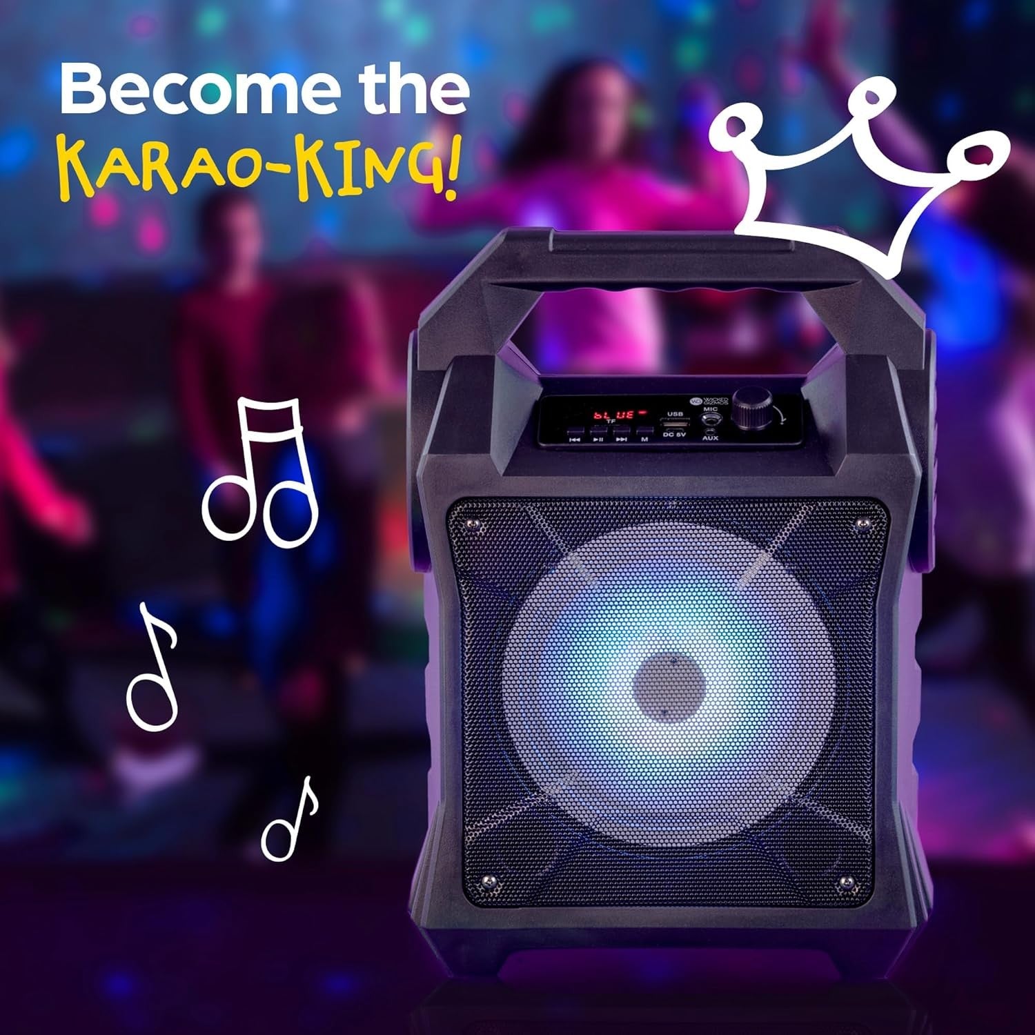 Portable Mini Karaoke Machine with LED Party Light & Microphone