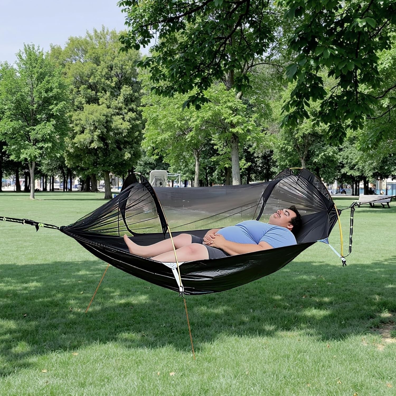 Camping Hammock with Mosquito Net 290x140cm | 300kg Load | Full Setup Kit