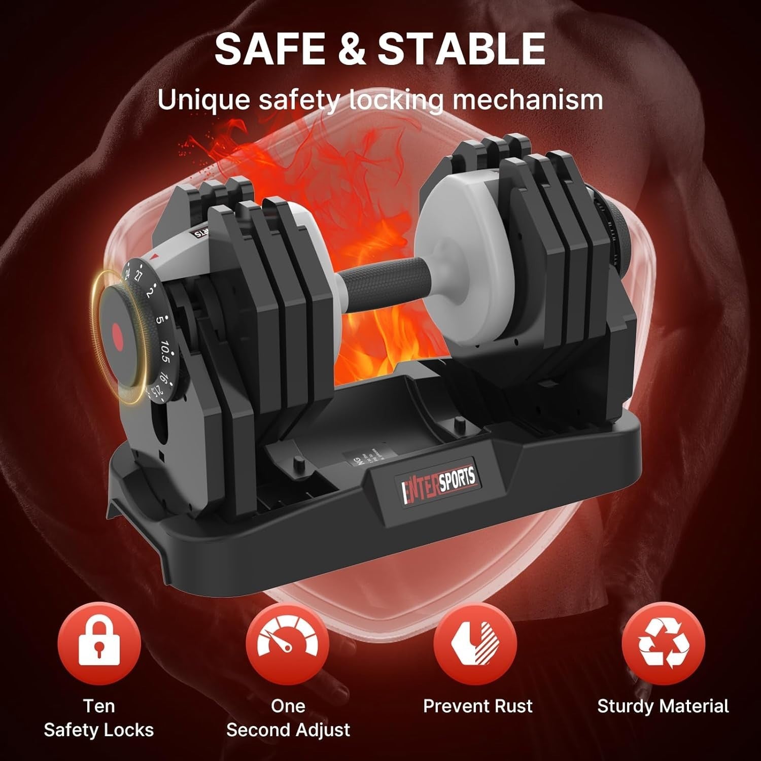 27kg Adjustable Dumbbell Single 10-in-1 One-Hand Dial Home Gym