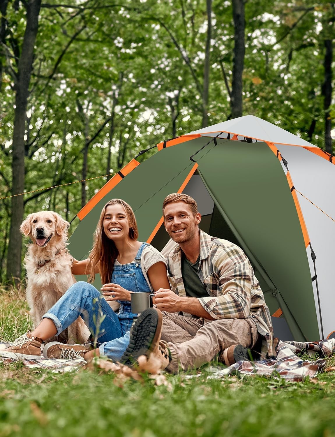 3 Man Instant Pop Up Camping Tent Waterproof Double Layer