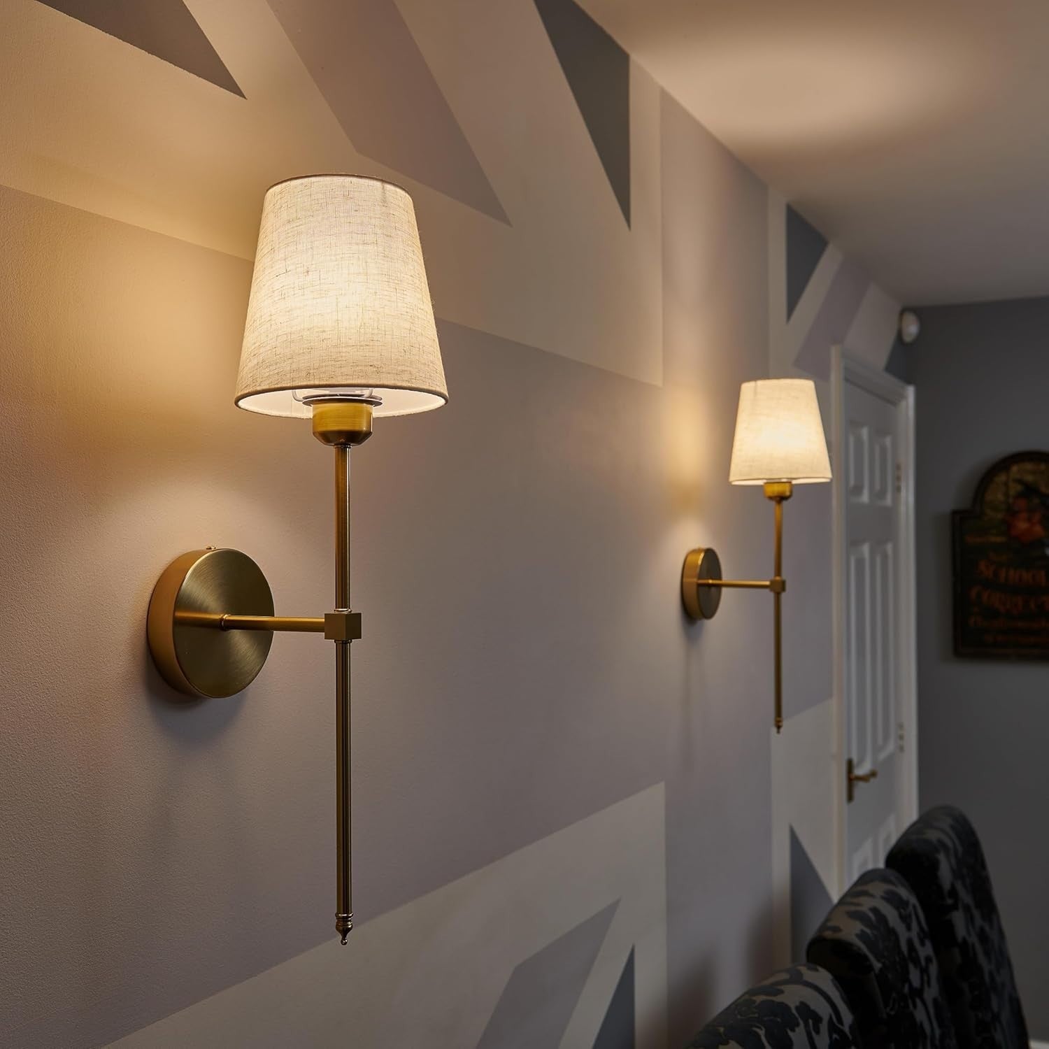 Wireless LED Wall Light Set, Dimmable Rechargeable Lamps, Remote Control