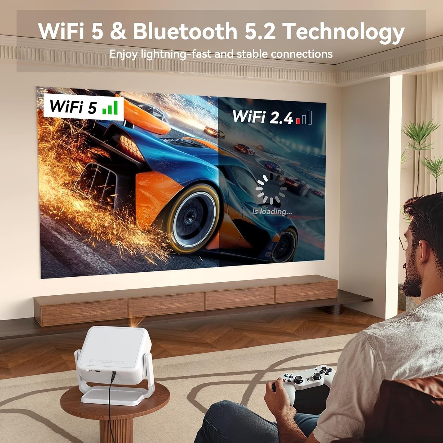 1080P Smart Projector 4K WiFi Bluetooth Netflix Whale TV Home Cinema
