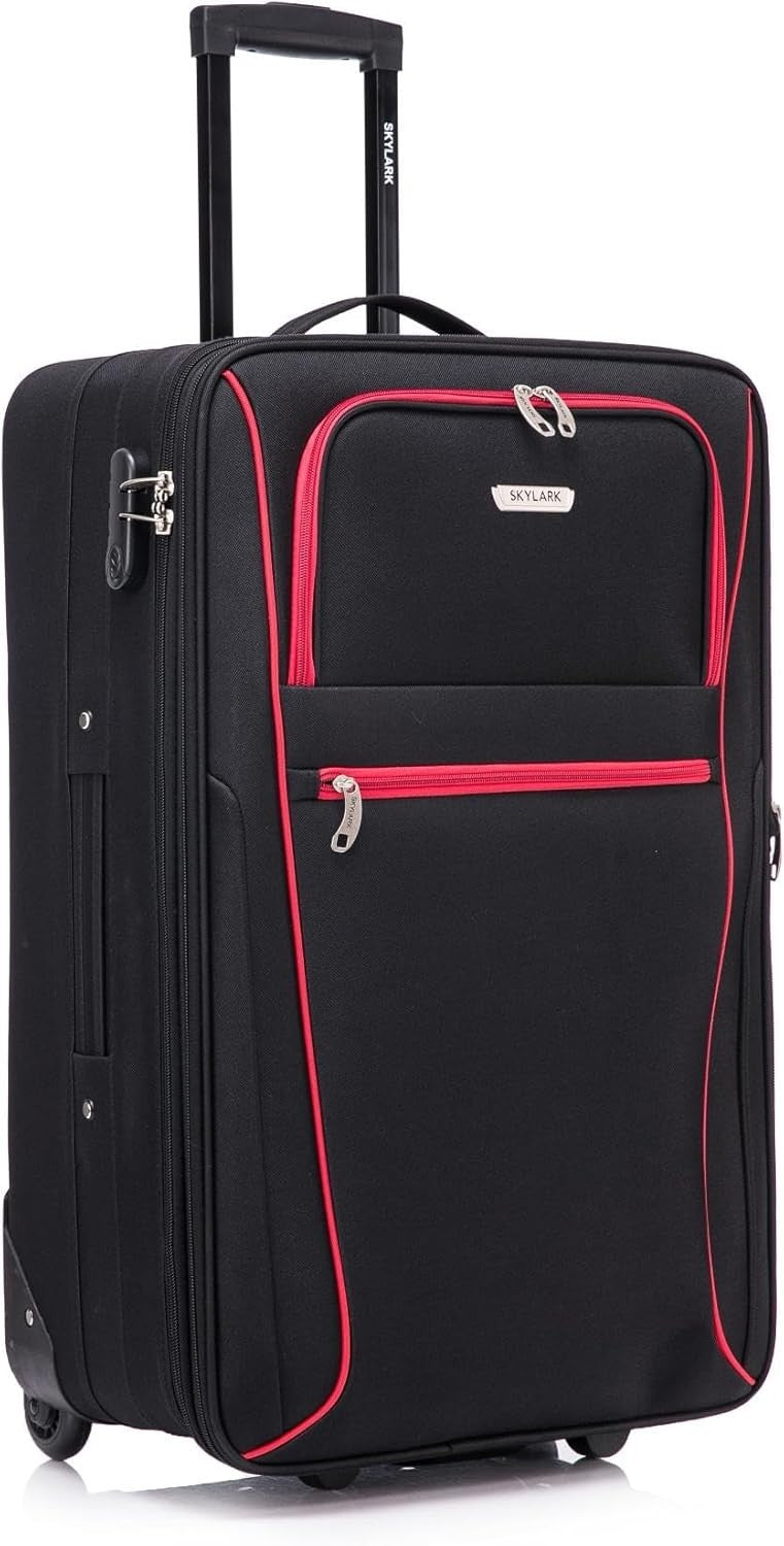 26'' Medium Soft Shell Check In Suitcase Expandable Lightweight 2 Wheel Lock