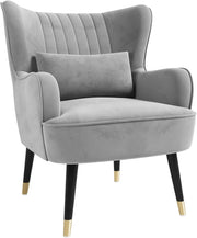 Velvet Accent Chair with Cushion Lounge Armchair for Living Room Office