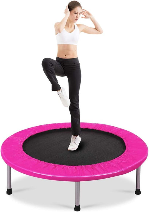 38in Folding Mini Rebounder Trampoline Padded Indoor Outdoor 150KG