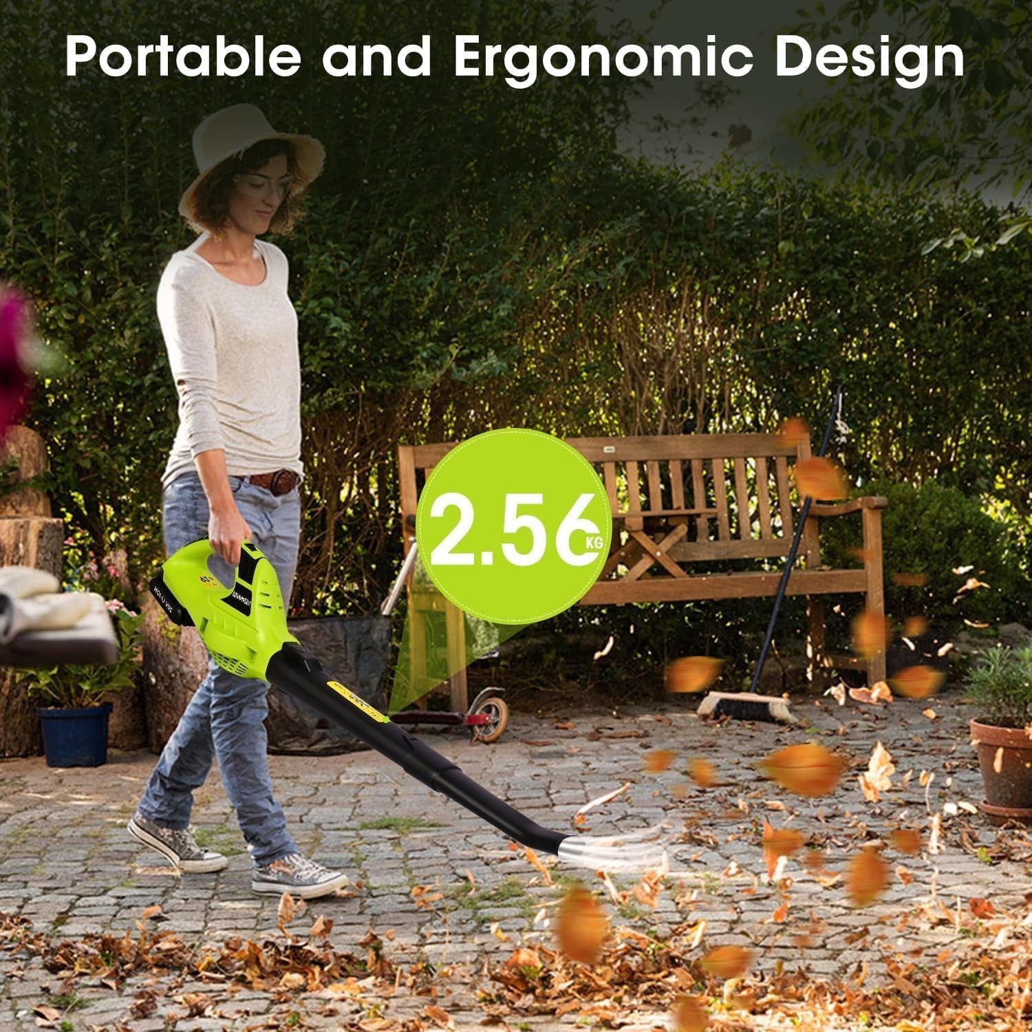 Cordless Leaf Blower 20V 130MPH Lightweight Handheld Garden Cleaner