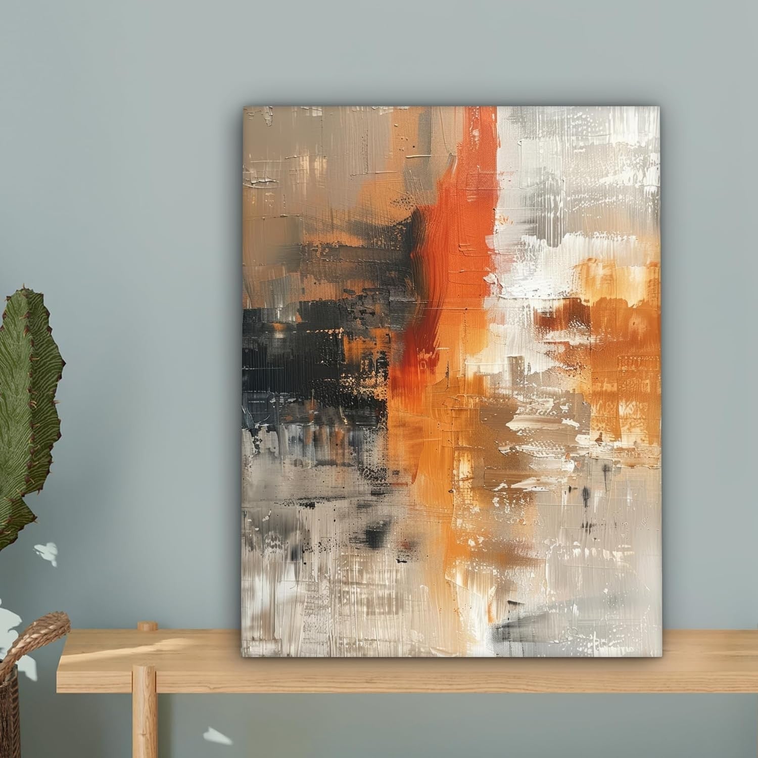 Abstract Gold Grey Canvas Wall Art 30x40cm Framed Modern Print