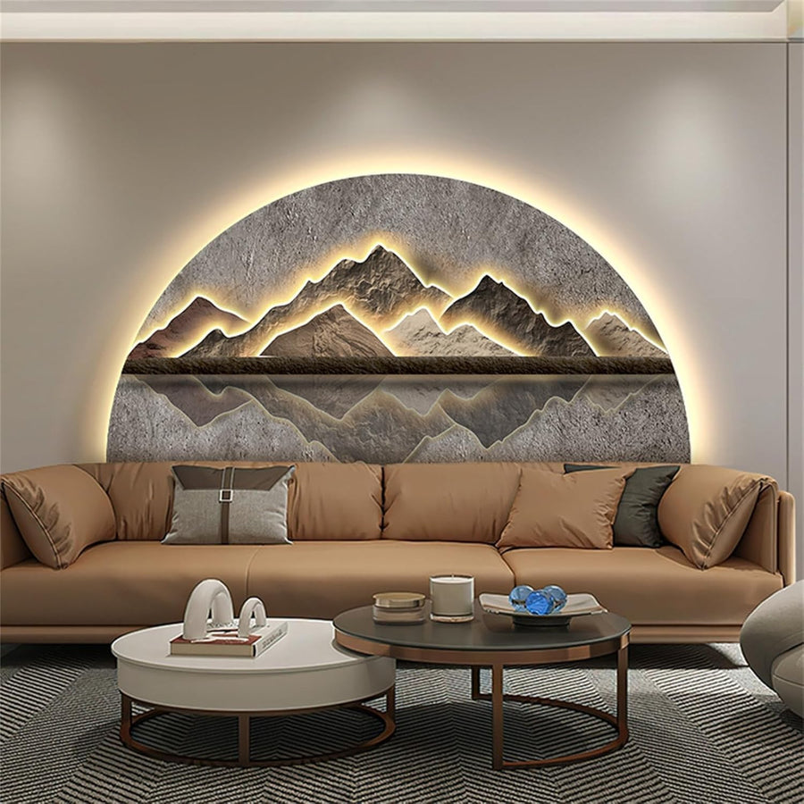 LED Mountain Landscape Wall Art 140x70cm 3D Light Decor
