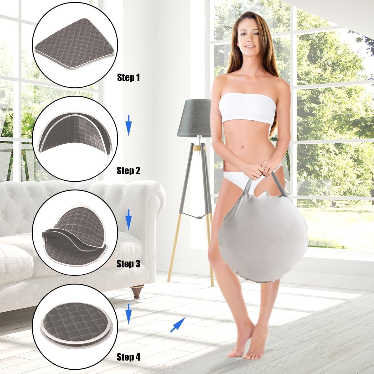Portable Steam Sauna Tent – Full Body Spa w/ Chair, Foot Roller & Remote