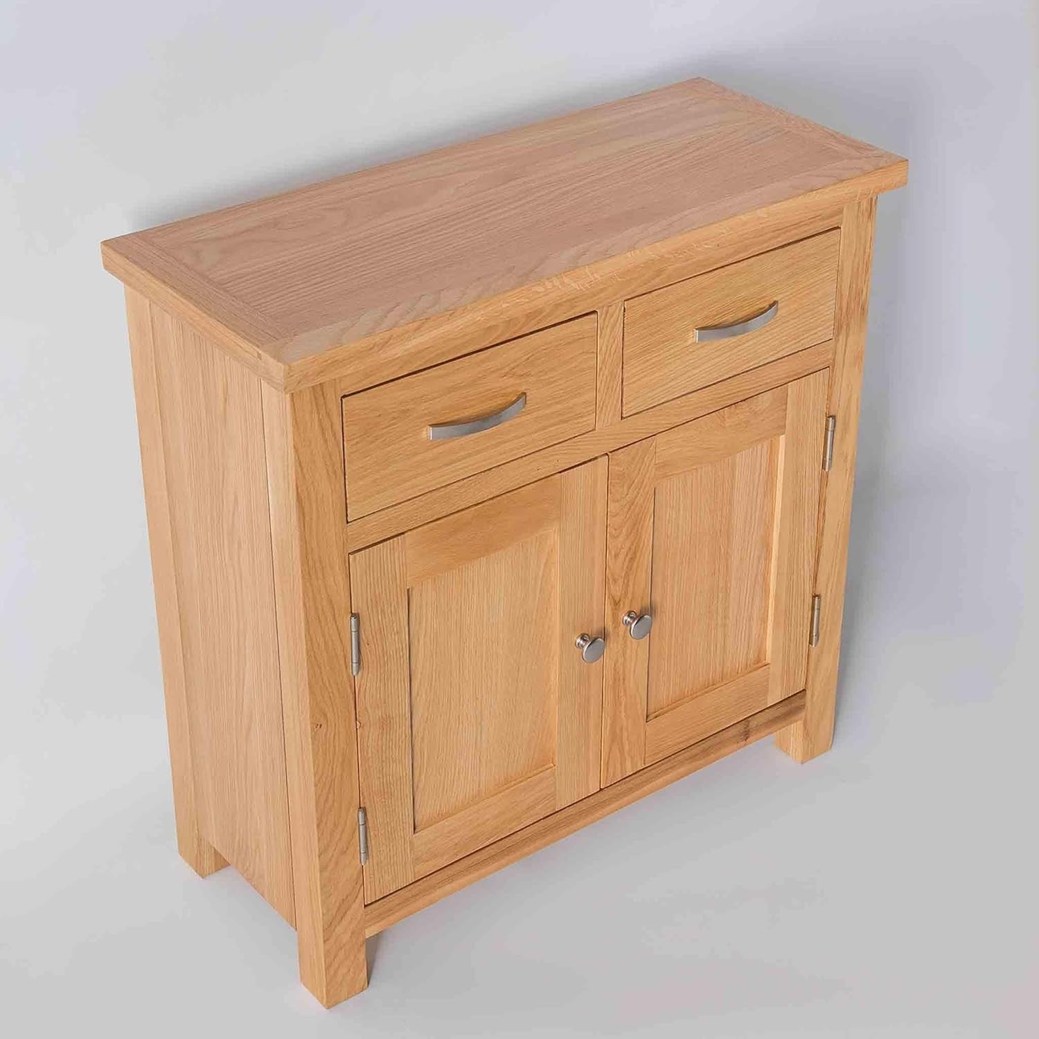 Solid Oak Sideboard Storage Cabinet 2 Door Cupboard | Drawers & Shelf Unit