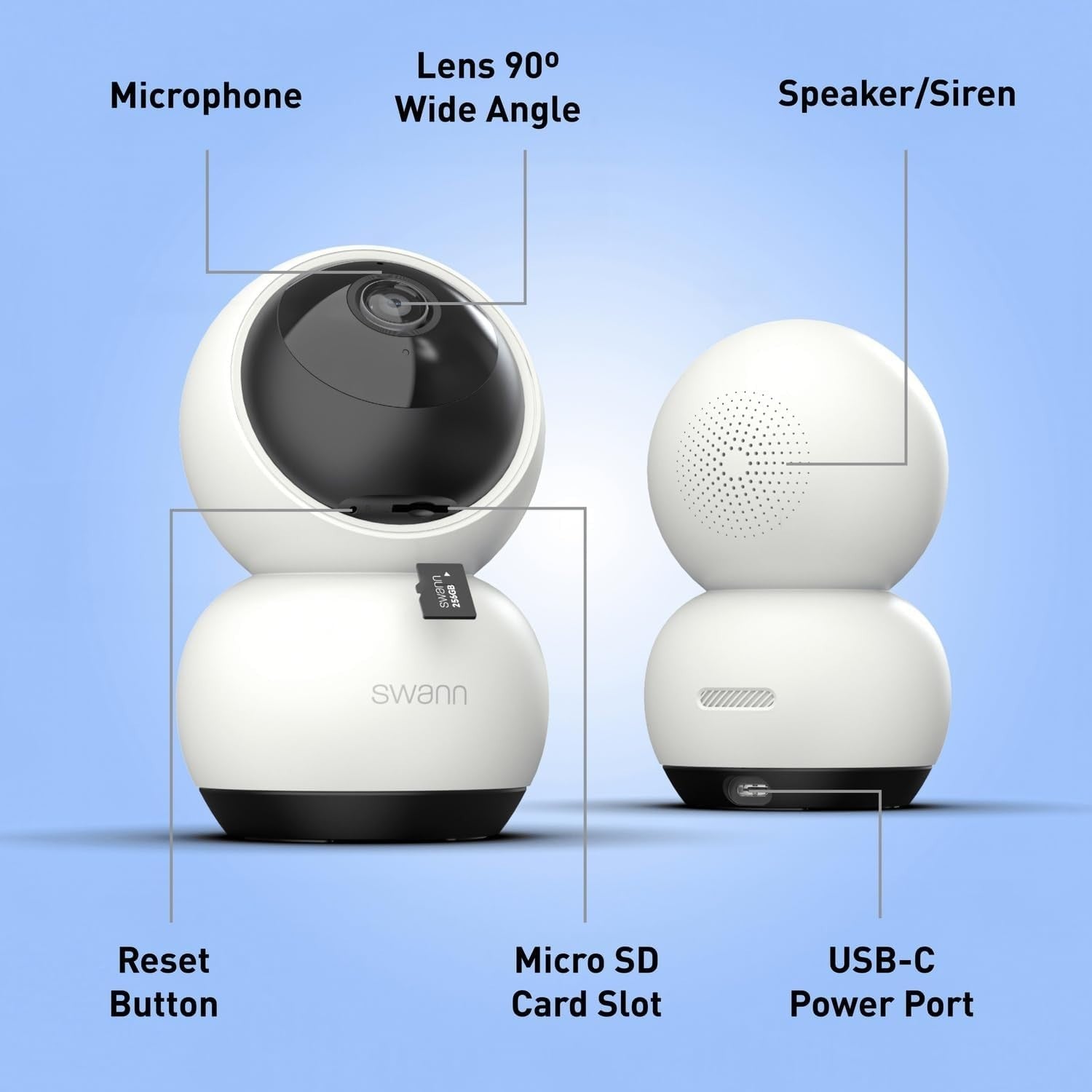 2K PTZ WiFi Security Camera Auto Tracking Night Vision Two Way Audio