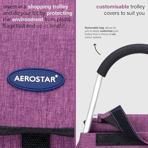 Heavy Duty Shopping Trolley 64L Lightweight Wheeled Cart Foldable