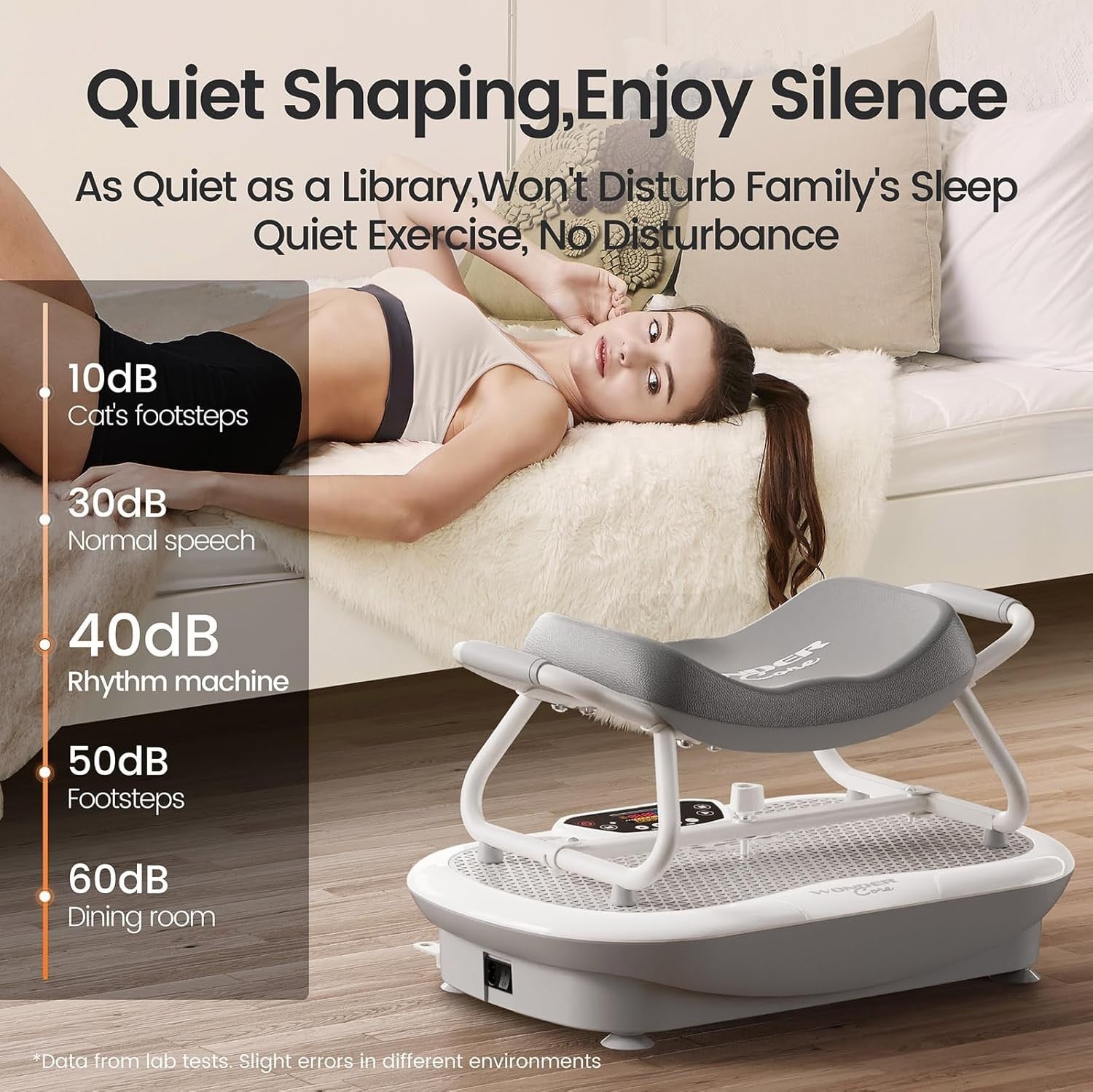 Grey 3D Vibration Plate Fitness Chair 150 Speeds Folding Home Workout