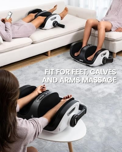 Shiatsu Foot & Calf Massager with Heat, Deep Kneading & Remote Control